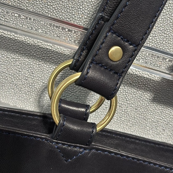 Leather Have Some Fun Today Navy Josie Tote Bag - Picture 6 of 17